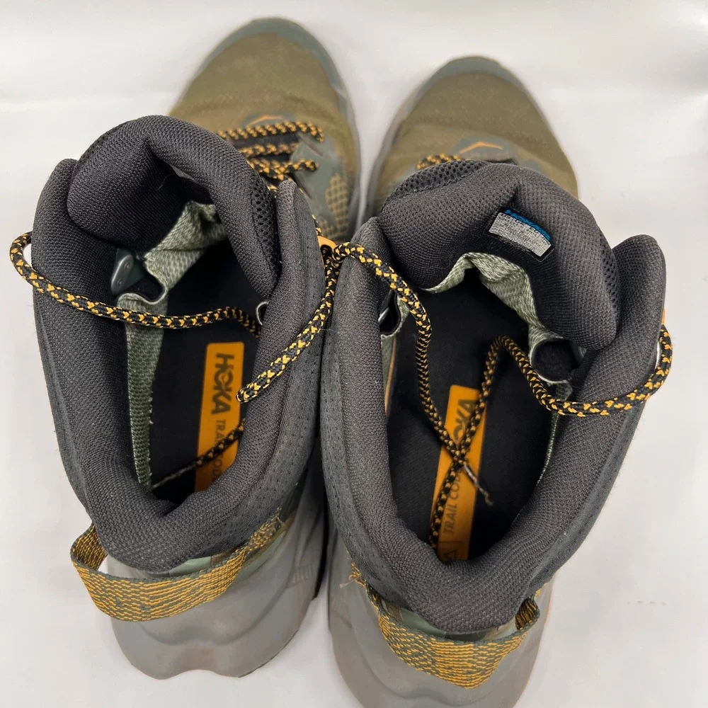Hoka Trail Code Mid GTX Mens 12 Olive Green GORE-TEX Hiking Boots shoes Walking